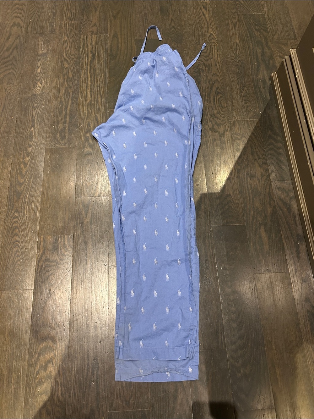 Light Blue Polo men’s Pajama Pants with Embroidered Motif